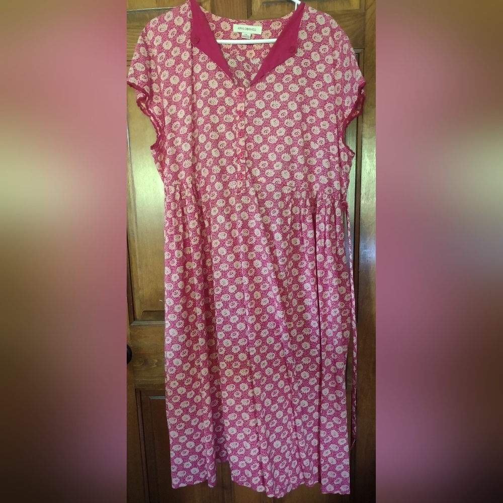 April Cornell XXL Gwennie red cotton dress